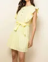 Thml Ruffle Pleat Dress In Yellow