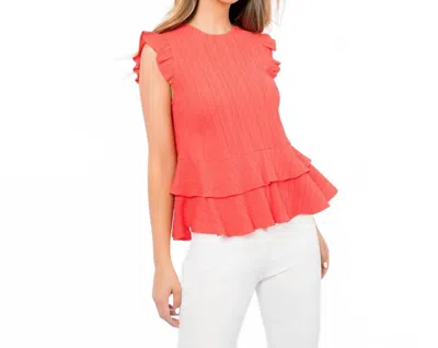 Thml Ruffle Tie Back Top In Coral In Multi