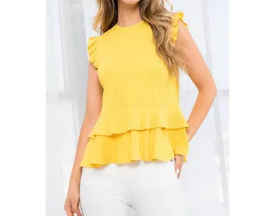 Thml Ruffle Tie Back Top In Mustard In Yellow