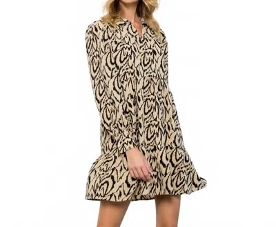 Thml Rylee Long Sleeve Dress In Beige In Brown