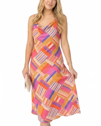 Thml Sea Breeze Satin Maxi Dress In Pink Multi