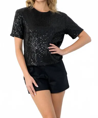 Thml Sequin Tee In Black