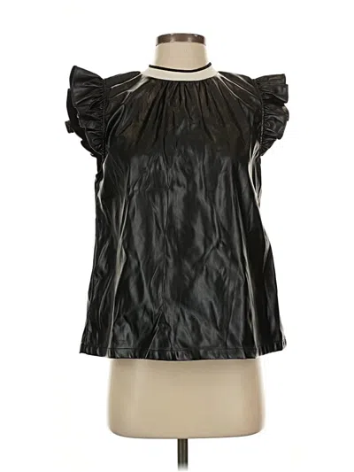Pre-owned Thml Short Sleeve Blouse In Black
