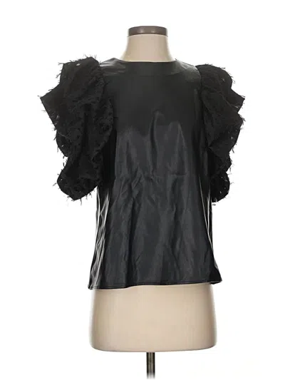 Pre-owned Thml Short Sleeve Blouse In Black