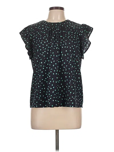 Pre-owned Thml Short Sleeve Blouse In Black