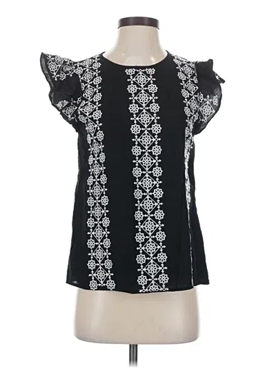 Pre-owned Thml Short Sleeve Blouse In Black