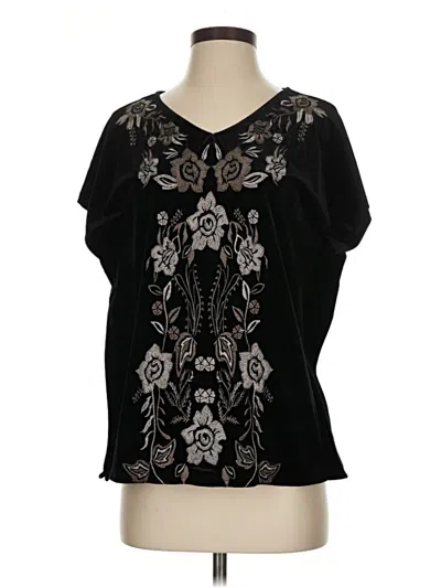 Pre-owned Thml Short Sleeve Blouse In Black
