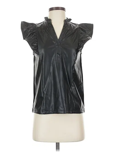 Pre-owned Thml Short Sleeve Blouse In Black