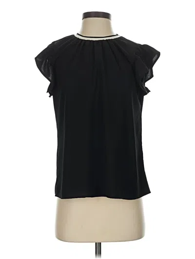 Pre-owned Thml Short Sleeve Blouse In Black