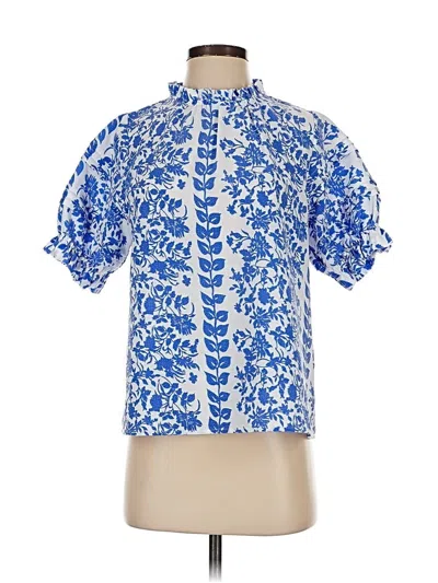 Pre-owned Thml Short Sleeve Blouse In Blue