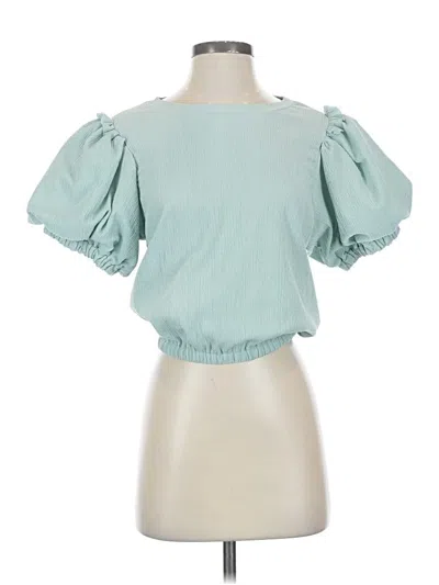Pre-owned Thml Short Sleeve Blouse In Blue