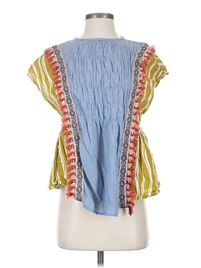 Pre-owned Thml Short Sleeve Blouse In Blue