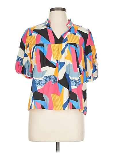 Pre-owned Thml Short Sleeve Blouse In Blue