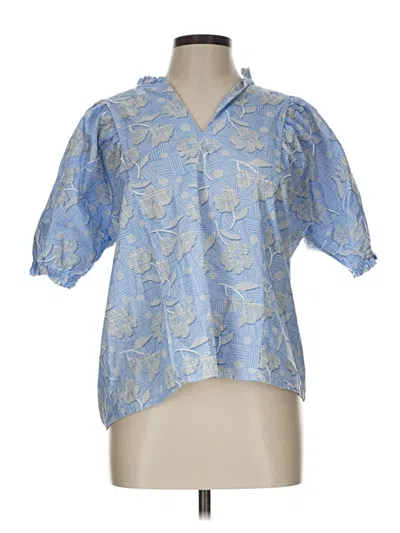 Pre-owned Thml Short Sleeve Blouse In Blue