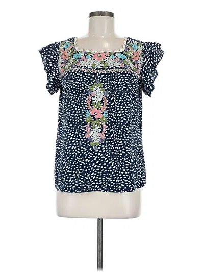 Pre-owned Thml Short Sleeve Blouse In Blue