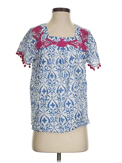 Pre-owned Thml Short Sleeve Blouse In Blue