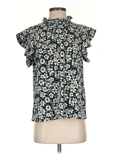 Pre-owned Thml Short Sleeve Blouse In Blue