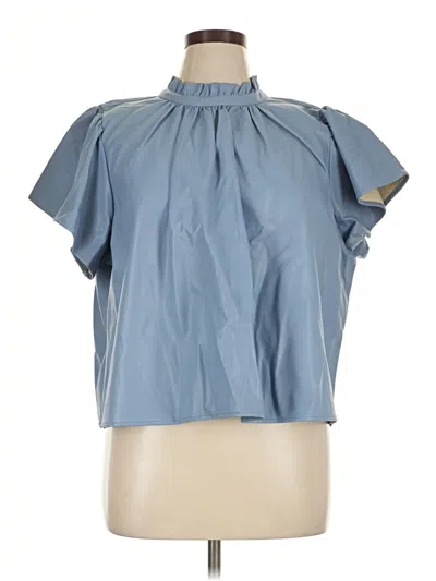 Thml Short Sleeve Blouse In Blue