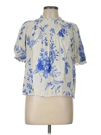 Pre-owned Thml Short Sleeve Blouse In Blue