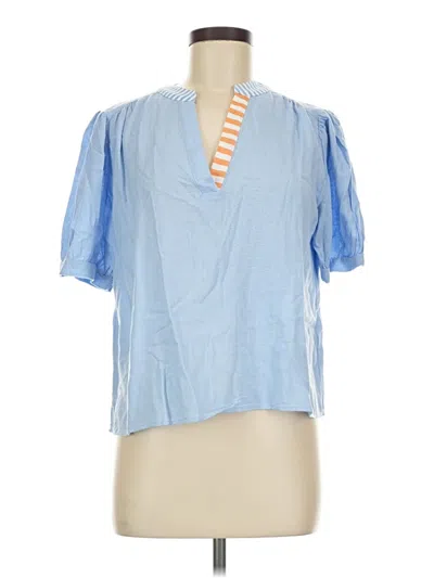 Pre-owned Thml Short Sleeve Blouse In Blue