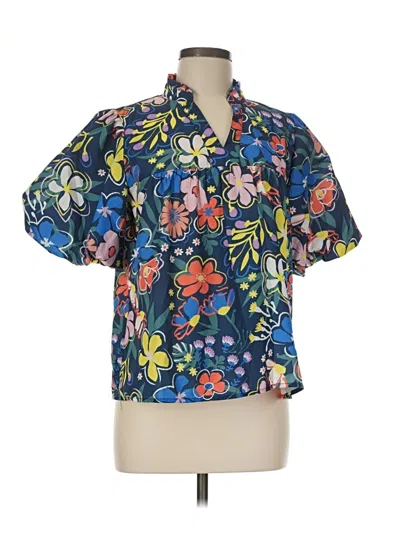 Pre-owned Thml Short Sleeve Blouse In Blue