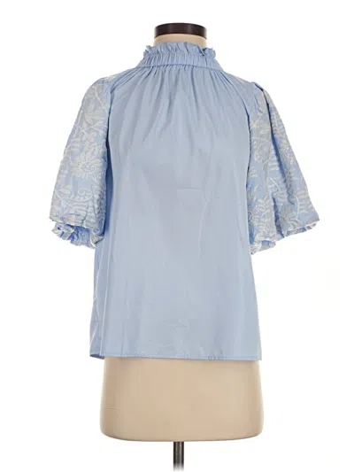 Pre-owned Thml Short Sleeve Blouse In Blue