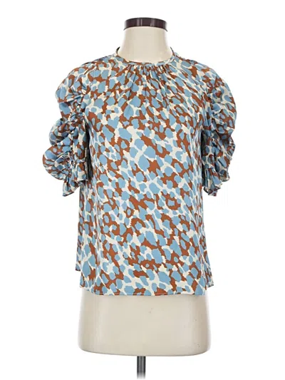 Pre-owned Thml Short Sleeve Blouse In Blue