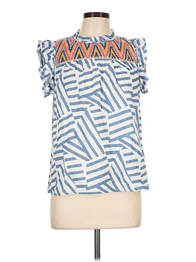 Pre-owned Thml Short Sleeve Blouse In Blue