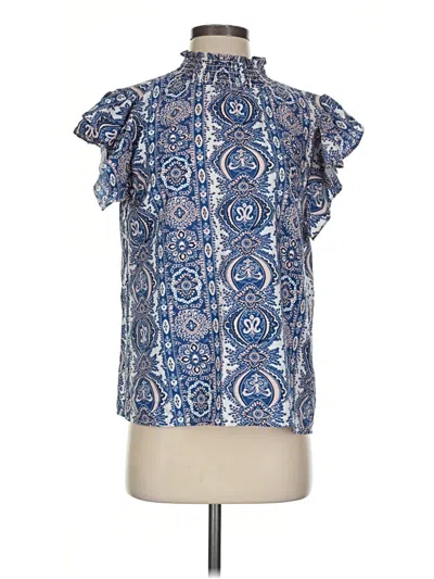 Pre-owned Thml Short Sleeve Blouse In Blue