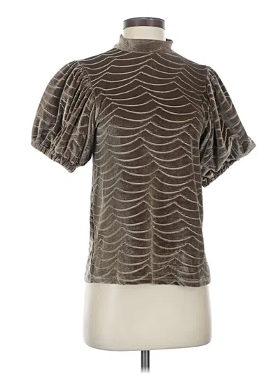 Pre-owned Thml Short Sleeve Blouse In Brown