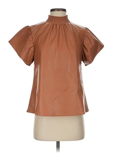 Pre-owned Thml Short Sleeve Blouse In Brown