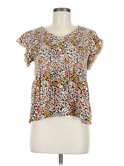 Pre-owned Thml Short Sleeve Blouse In Brown