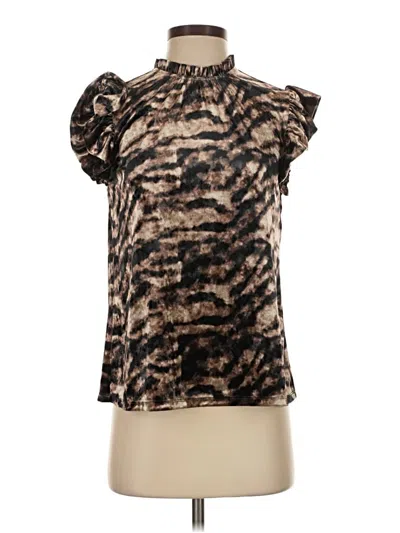 Pre-owned Thml Short Sleeve Blouse In Brown