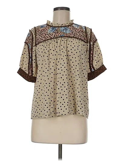 Pre-owned Thml Short Sleeve Blouse In Brown
