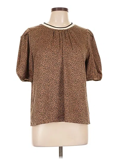 Pre-owned Thml Short Sleeve Blouse In Brown