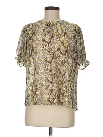 Pre-owned Thml Short Sleeve Blouse In Gold
