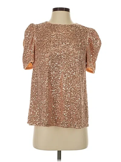 Thml Short Sleeve Blouse In Gold