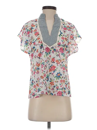 Pre-owned Thml Short Sleeve Blouse In Gray