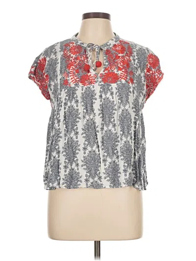 Pre-owned Thml Short Sleeve Blouse In Gray