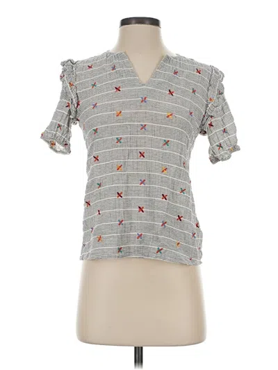 Pre-owned Thml Short Sleeve Blouse In Gray