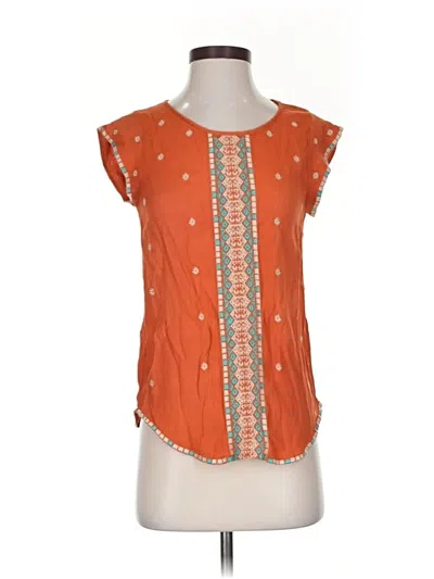 Pre-owned Thml Short Sleeve Blouse In Orange