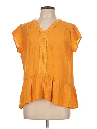 Pre-owned Thml Short Sleeve Blouse In Orange