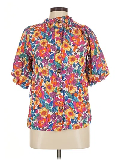 Pre-owned Thml Short Sleeve Blouse In Orange