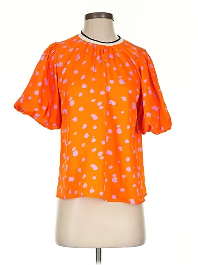 Pre-owned Thml Short Sleeve Blouse In Orange
