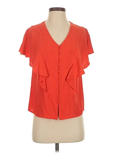 Pre-owned Thml Short Sleeve Blouse In Orange
