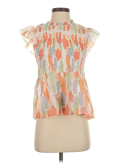 Pre-owned Thml Short Sleeve Blouse In Orange