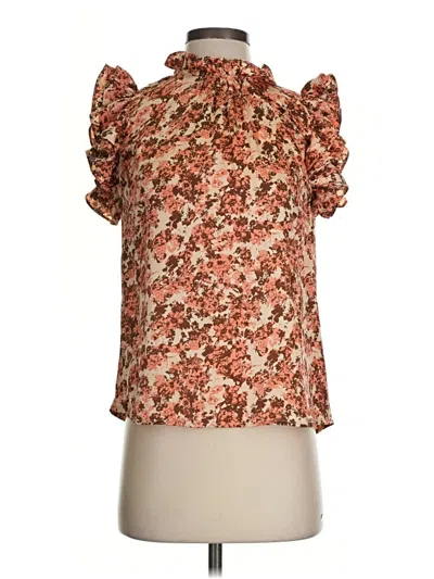 Pre-owned Thml Short Sleeve Blouse In Orange