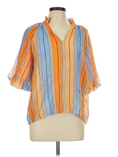 Pre-owned Thml Short Sleeve Blouse In Orange