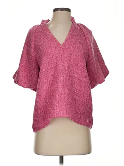 Pre-owned Thml Short Sleeve Blouse In Pink