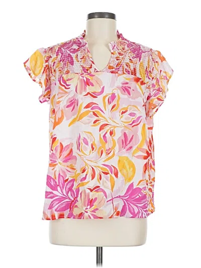 Pre-owned Thml Short Sleeve Blouse In Pink